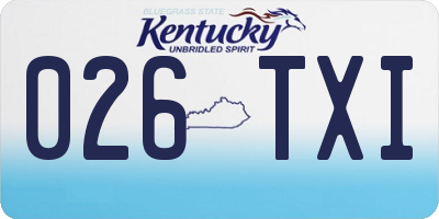 KY license plate 026TXI