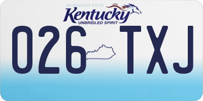 KY license plate 026TXJ