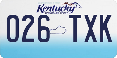 KY license plate 026TXK