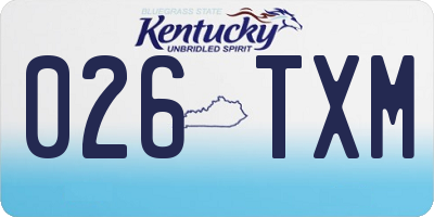 KY license plate 026TXM