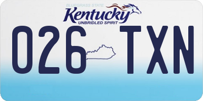 KY license plate 026TXN