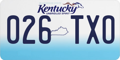 KY license plate 026TXO