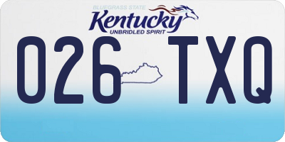 KY license plate 026TXQ