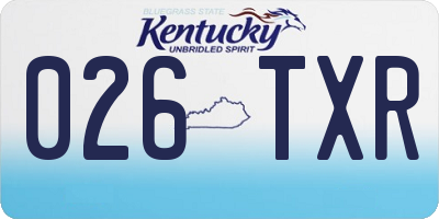 KY license plate 026TXR