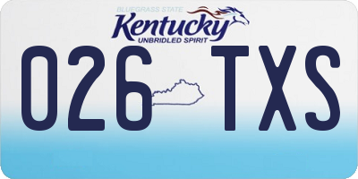 KY license plate 026TXS