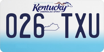 KY license plate 026TXU
