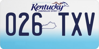 KY license plate 026TXV