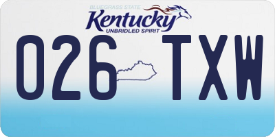 KY license plate 026TXW