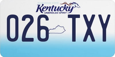 KY license plate 026TXY