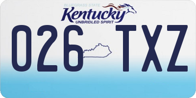 KY license plate 026TXZ
