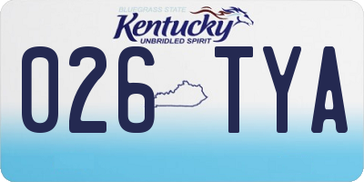 KY license plate 026TYA