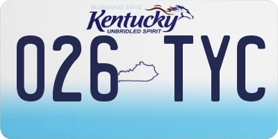 KY license plate 026TYC
