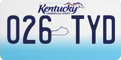 KY license plate 026TYD