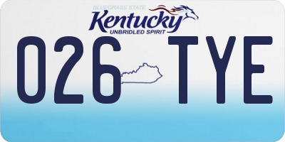 KY license plate 026TYE