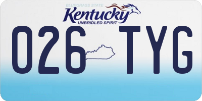 KY license plate 026TYG