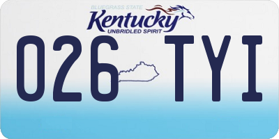 KY license plate 026TYI