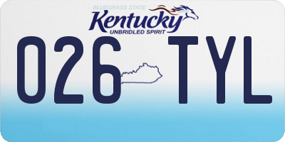 KY license plate 026TYL