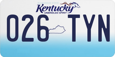 KY license plate 026TYN
