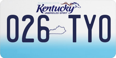 KY license plate 026TYO