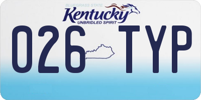 KY license plate 026TYP
