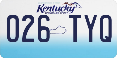 KY license plate 026TYQ