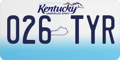 KY license plate 026TYR
