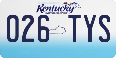 KY license plate 026TYS