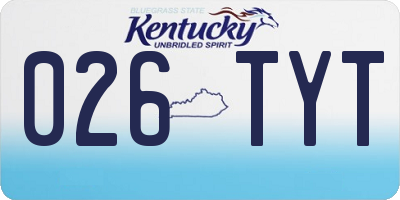 KY license plate 026TYT