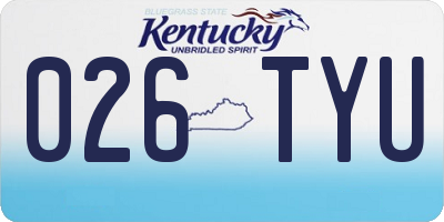 KY license plate 026TYU