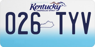 KY license plate 026TYV