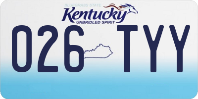 KY license plate 026TYY