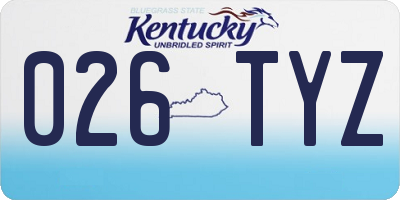 KY license plate 026TYZ