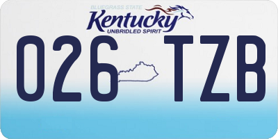 KY license plate 026TZB