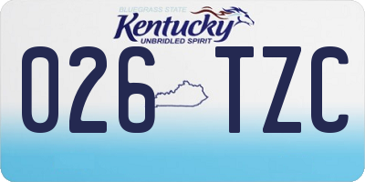 KY license plate 026TZC