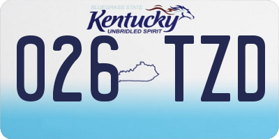 KY license plate 026TZD