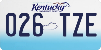 KY license plate 026TZE