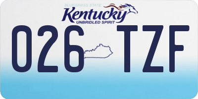 KY license plate 026TZF