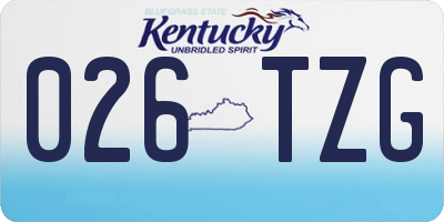 KY license plate 026TZG