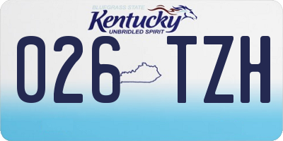 KY license plate 026TZH