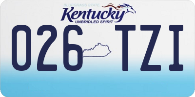 KY license plate 026TZI
