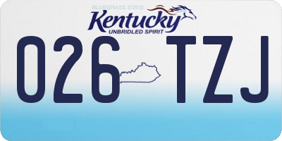 KY license plate 026TZJ
