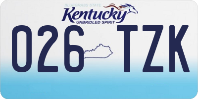 KY license plate 026TZK