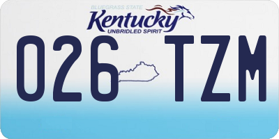 KY license plate 026TZM