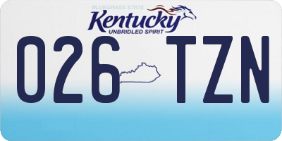 KY license plate 026TZN