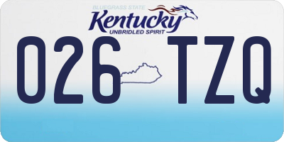 KY license plate 026TZQ
