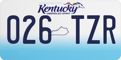 KY license plate 026TZR