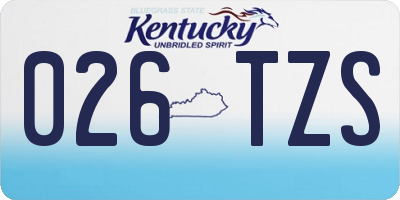 KY license plate 026TZS