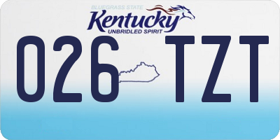 KY license plate 026TZT