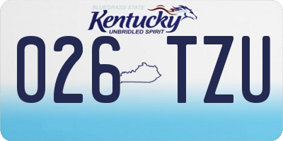 KY license plate 026TZU