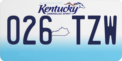 KY license plate 026TZW